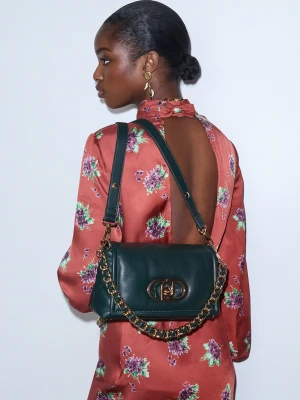 Liu Jo Medium Lapuffy Bag With Quilted Design Dark Green