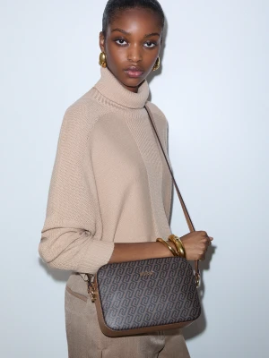 Liu Jo Medium Monogram Crossbody Bag beżowy