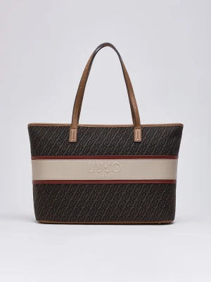 Liu Jo Medium Monogram Tote Bag Dark Brown