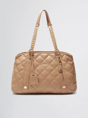 Liu Jo Medium Quilted Tote Bag With Charm różowy