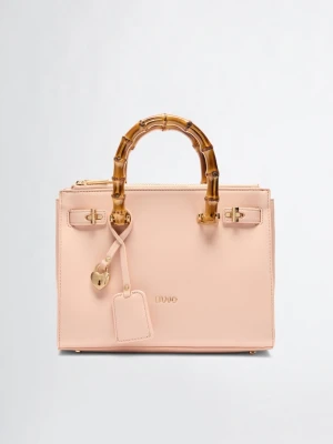 Liu Jo Medium Satchel With Bamboo-finish Handles Powder Pink
