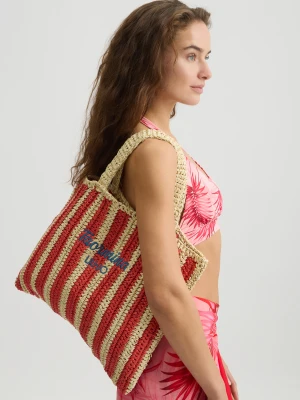 Liu Jo Medium Striped Raffia Shopping Bag LIUJO