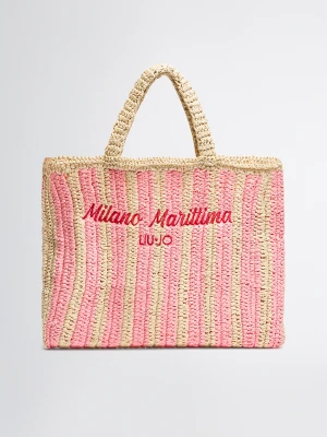 Liu Jo Medium Striped Raffia Shopping Bag LIUJO