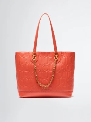Liu Jo Medium Tote Bag With Decorative Charm pomarańczowy