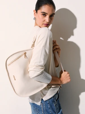 Liu Jo Medium Zip-up Hobo Bag Cream