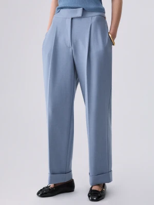 Liu Jo Mélange Trousers With Cuff Light Blue