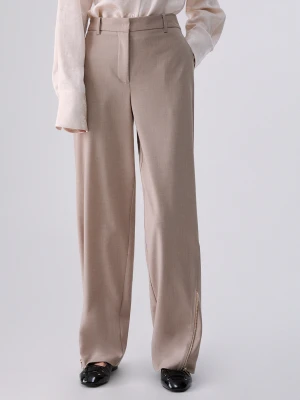 Liu Jo Mélange Trousers With Zipper beżowy