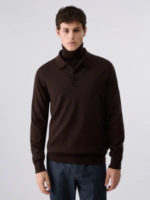 Liu Jo Merino Wool Polo brązowy