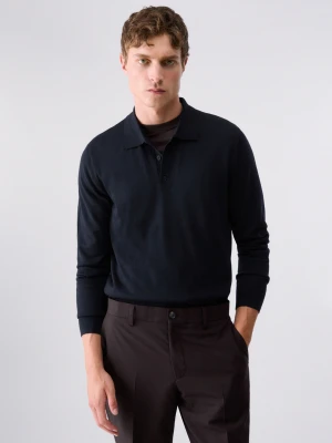Liu Jo Merino Wool Polo Dark Blue