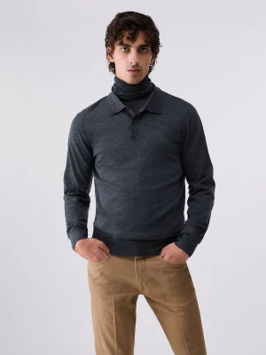 Liu Jo Merino Wool Polo Dark Grey