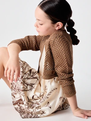 Liu Jo Mesh Cardigan brązowy