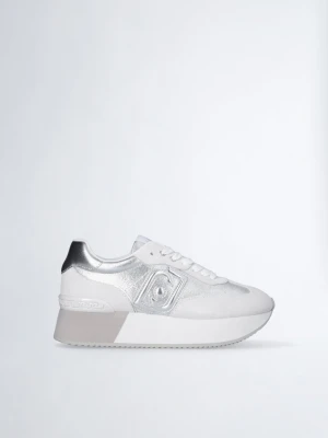 Liu Jo Metallic-effect Denim Sneakers srebrny
