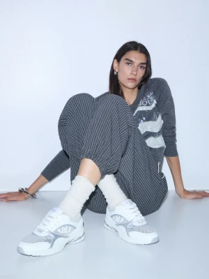 Liu Jo Sneakers In Mesh Metallic biały