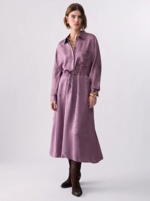 Liu Jo Midi Dress In Jacquard Satin