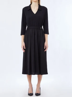 Liu Jo Midi Dress With Belt czarny