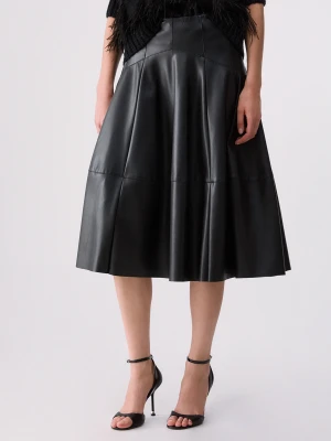 Liu Jo Midi Skirt In Coated Fabric czarny