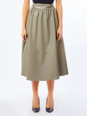 Liu Jo Midi Skirt In Coated Fabric zielony