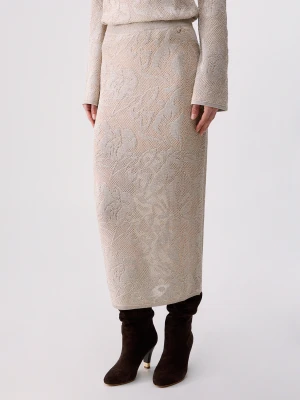 Liu Jo Midi Skirt In Lace Lamé
