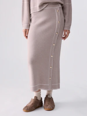 Liu Jo Midi Skirt In Silk Blend beżowy