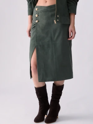 Liu Jo Midi Skirt In Suede Sage
