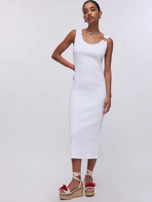 Liu Jo Midi Skirt With Bejewelled Detail biały