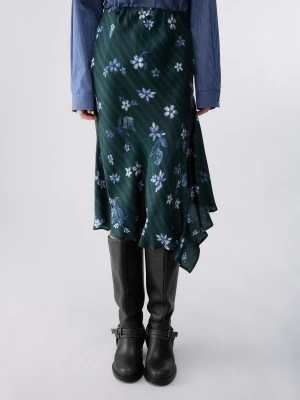 Liu Jo Midi Skirt With Draping zielony