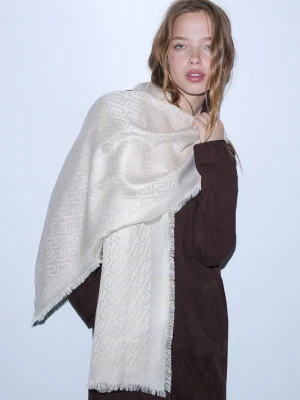 Liu Jo Monogram Jacquard Stole beżowy