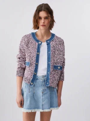 Liu Jo Mouliné Cardigan With Bejewelled Buttons LIUJO