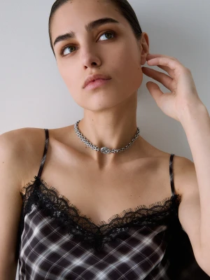 Liu Jo Necklace With Engraved Medal srebrny