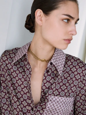 Liu Jo Choker Necklace With Medal Engraved złoty