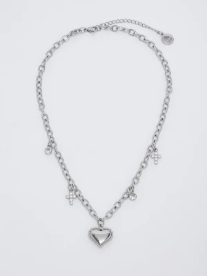 Liu Jo Necklace With Heart And Cross srebrny