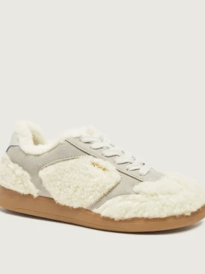Liu Jo Ocieplane sneakersy Connor 01 | shearling | zamsz kremowy