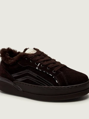 Liu Jo Ocieplane sneakersy Lena 02 | zamsz | shearling brązowy