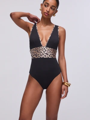 Liu Jo One-piece Swimsuit With Animal-print Insert