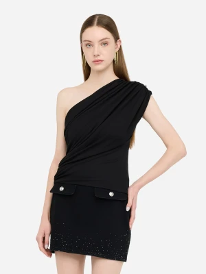 Liu Jo One-shoulder Top With Bejewelled Button LIUJO