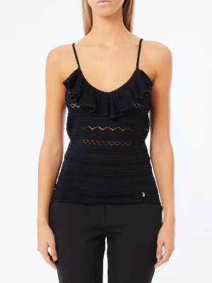 Liu Jo Openwork Knit Top czarny