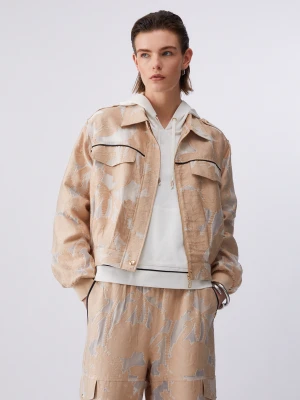 Liu Jo Organza Jacquard Jacket beżowy