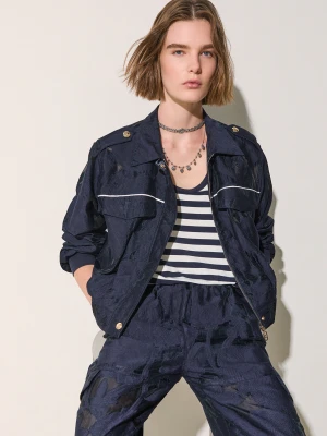 Liu Jo Organza Jacquard Jacket niebieski