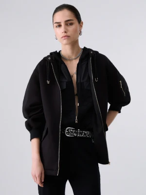 Liu Jo Oversized Hooded Jacket czarny