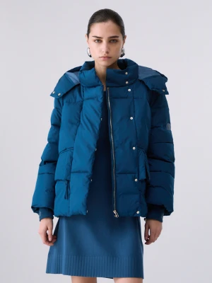 Liu Jo Oversized Jacket With Hood niebieski