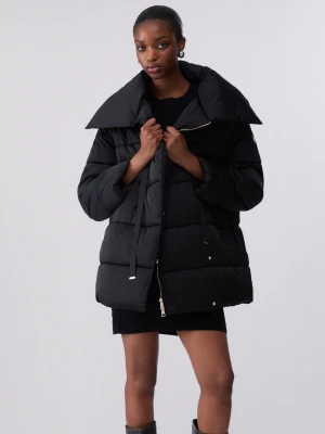 Liu Jo Oversized Padded Jacket In Shiny Nylon czarny
