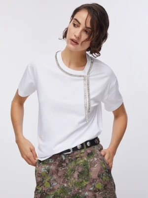 Zdjęcie produktu Liu Jo Oversized T-shirt With Bejewelled Embellishment biały
