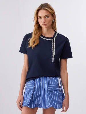 Liu Jo Oversized T-shirt With Bejewelled Embellishment LIUJO