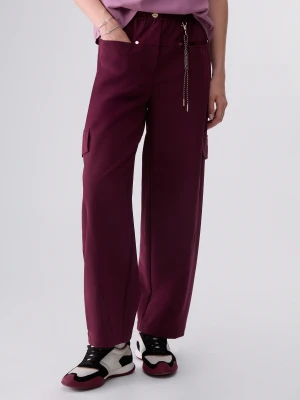 Liu Jo Oversized Trousers With Charm Aubergine