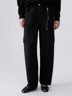 Liu Jo Oversized Trousers With Charm czarny