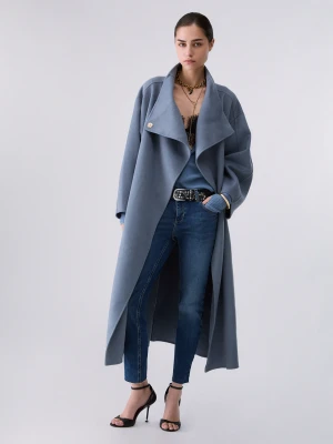 Liu Jo Oversized Wool Coat Light Blue