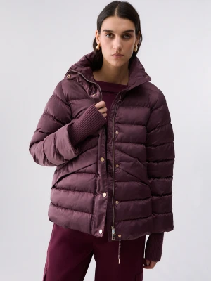 Liu Jo Padded Jacket In Glossy Nylon Aubergine