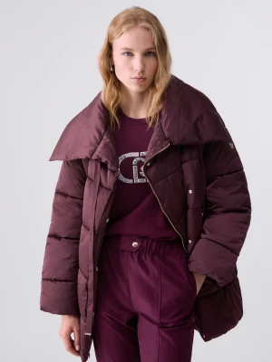 Liu Jo Padded Jacket Over In Nylon Glossy Aubergine