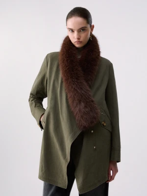 Liu Jo Parca With Fur Faux Removable zielony