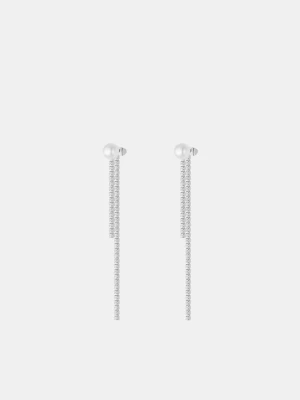 Liu Jo Pendant Earrings With Rhinestones srebrny